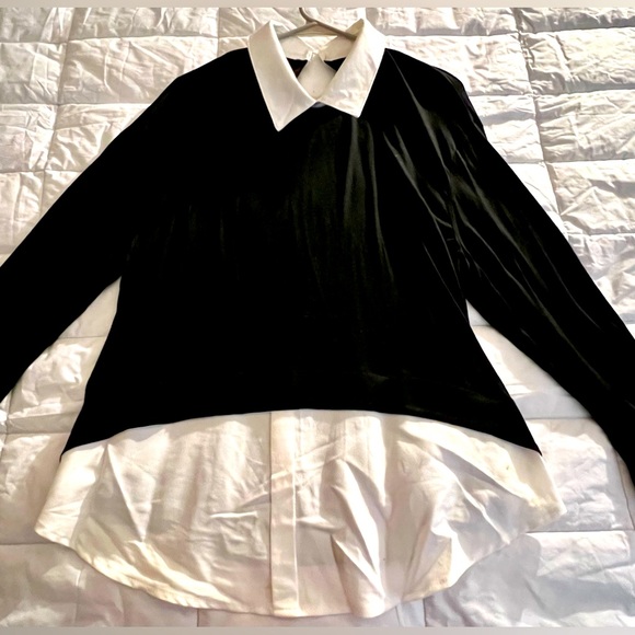 SHEIN Tops - Like new black and white layered shirt. Women’s 1XL